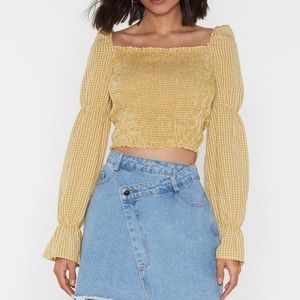 ❌SOLD❌ NASTY GAL- Smocked print top